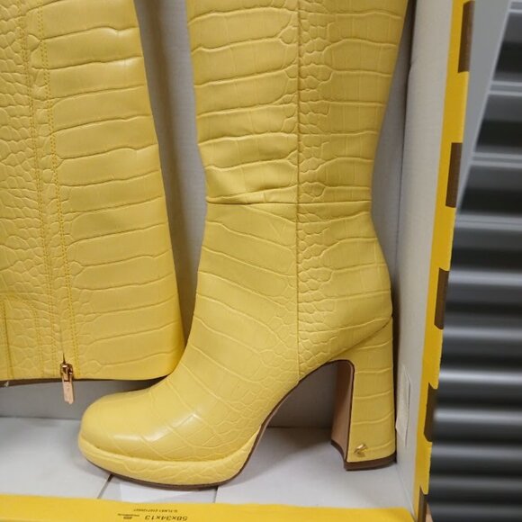 CIRCUS BY SAM EDELMAN Freda High Shaft Boot size 7.5 Stunning Yellow NEW - Picture 4 of 8